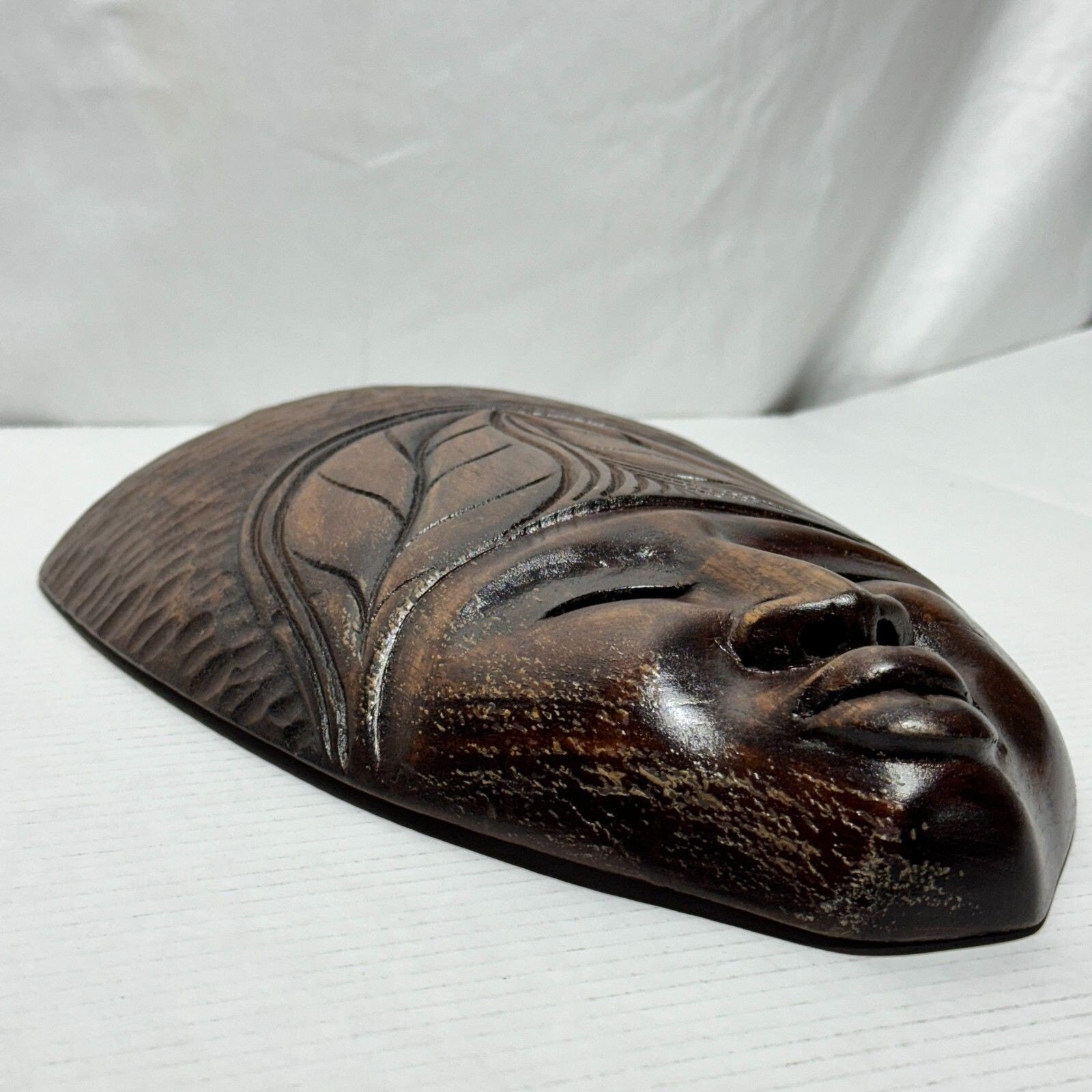 Vintage Hand-Carved Wooden Aruba Tribal Mask Wall Decor 14" - photo 5