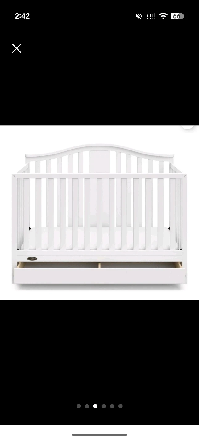 Graco white convertible crib with storage drawer - photo 5