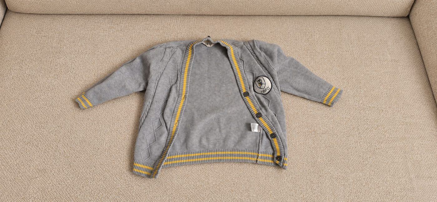 Gray and Yellow Knit Cardigan Sweater - 5T