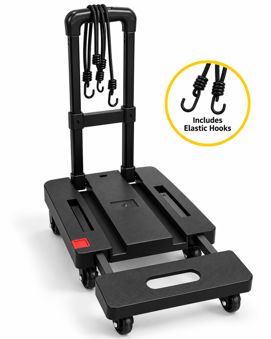 Portable Folding Cart / Dolly with Wheels & Elastic Hooks – $25 - photo 4