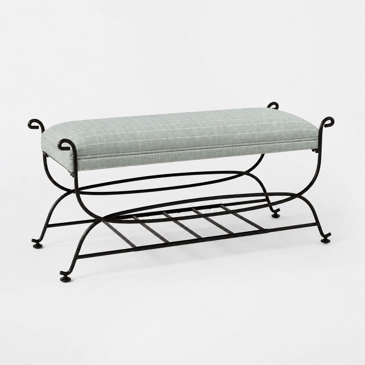 Threshold Studio McGee Fabric Upholstered Metal Bench