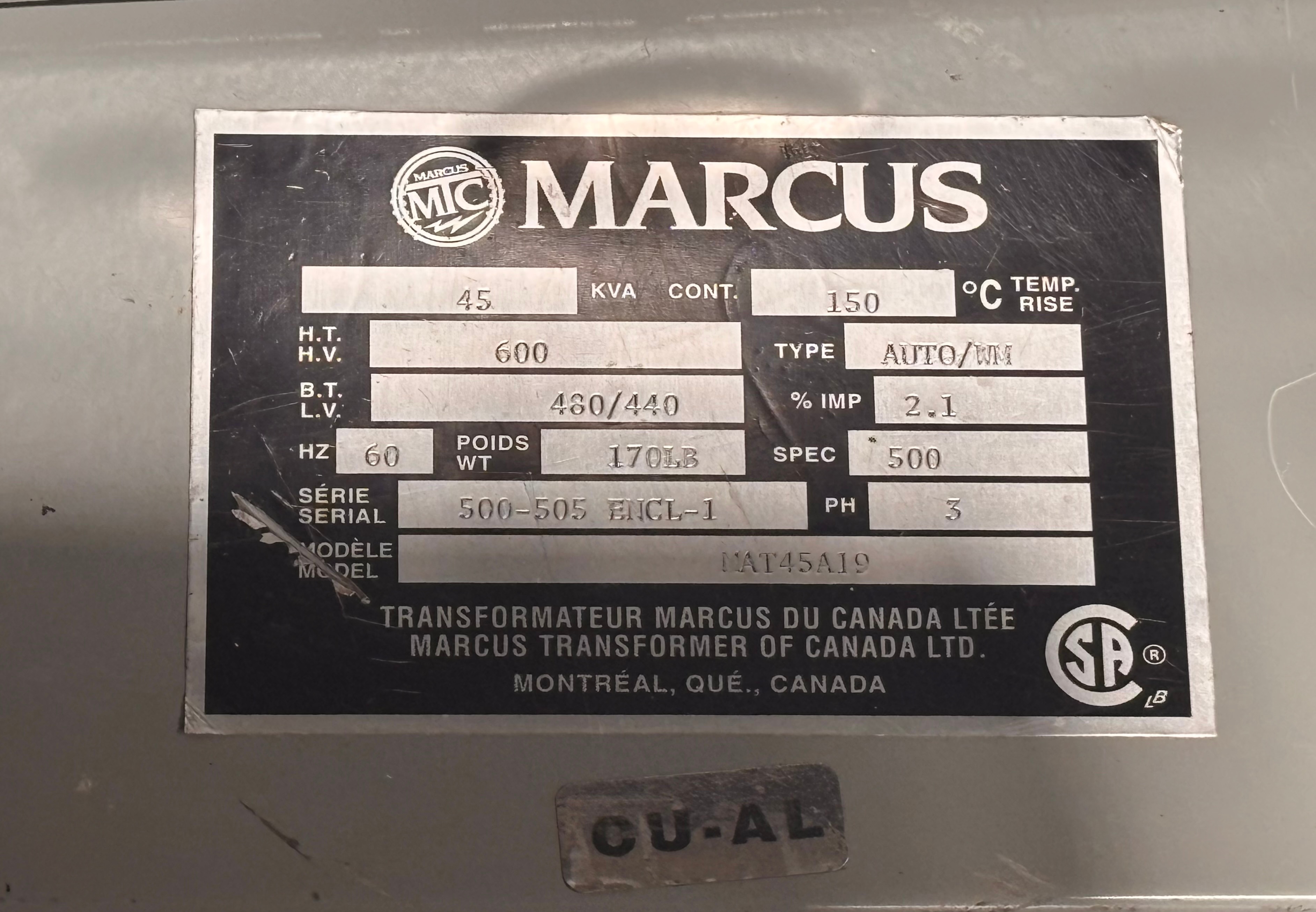480/440Volt Transformer with switch - photo 2