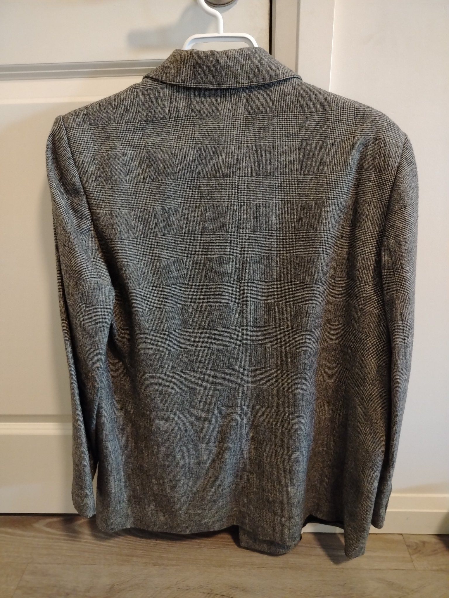 Zara Blazer – Grey Plaid, Double-Breasted, Size L - photo 3