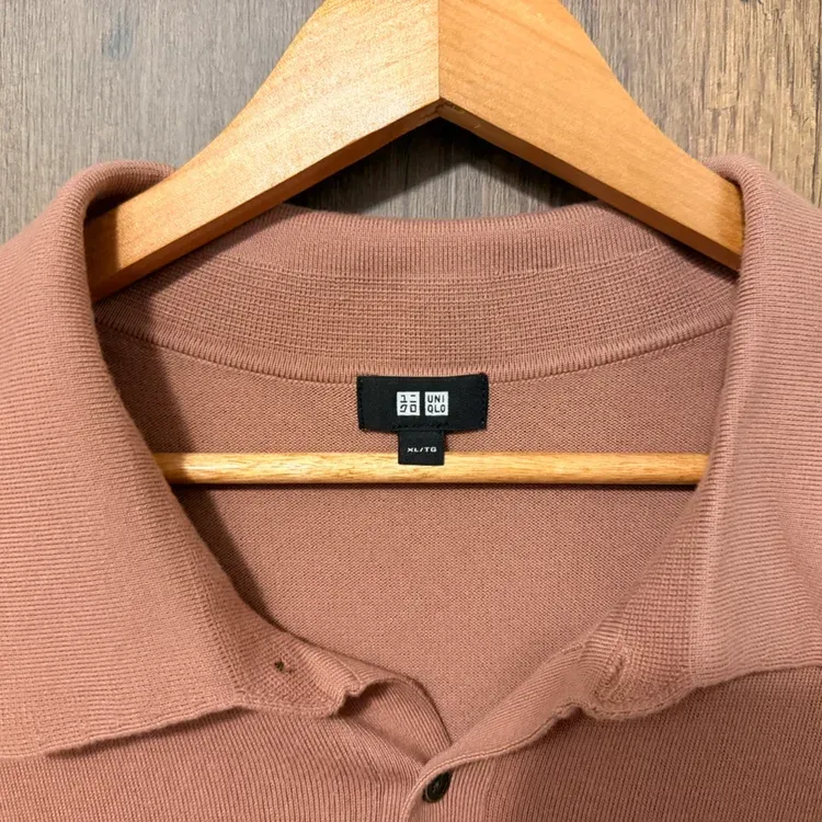 UNIQLO Knit Polo Shirt — Dusty Rose, Size XL (New) - photo 4