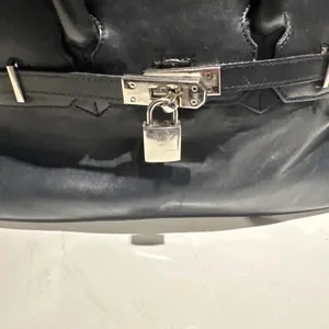 Black natural Leather Handbag - photo 2