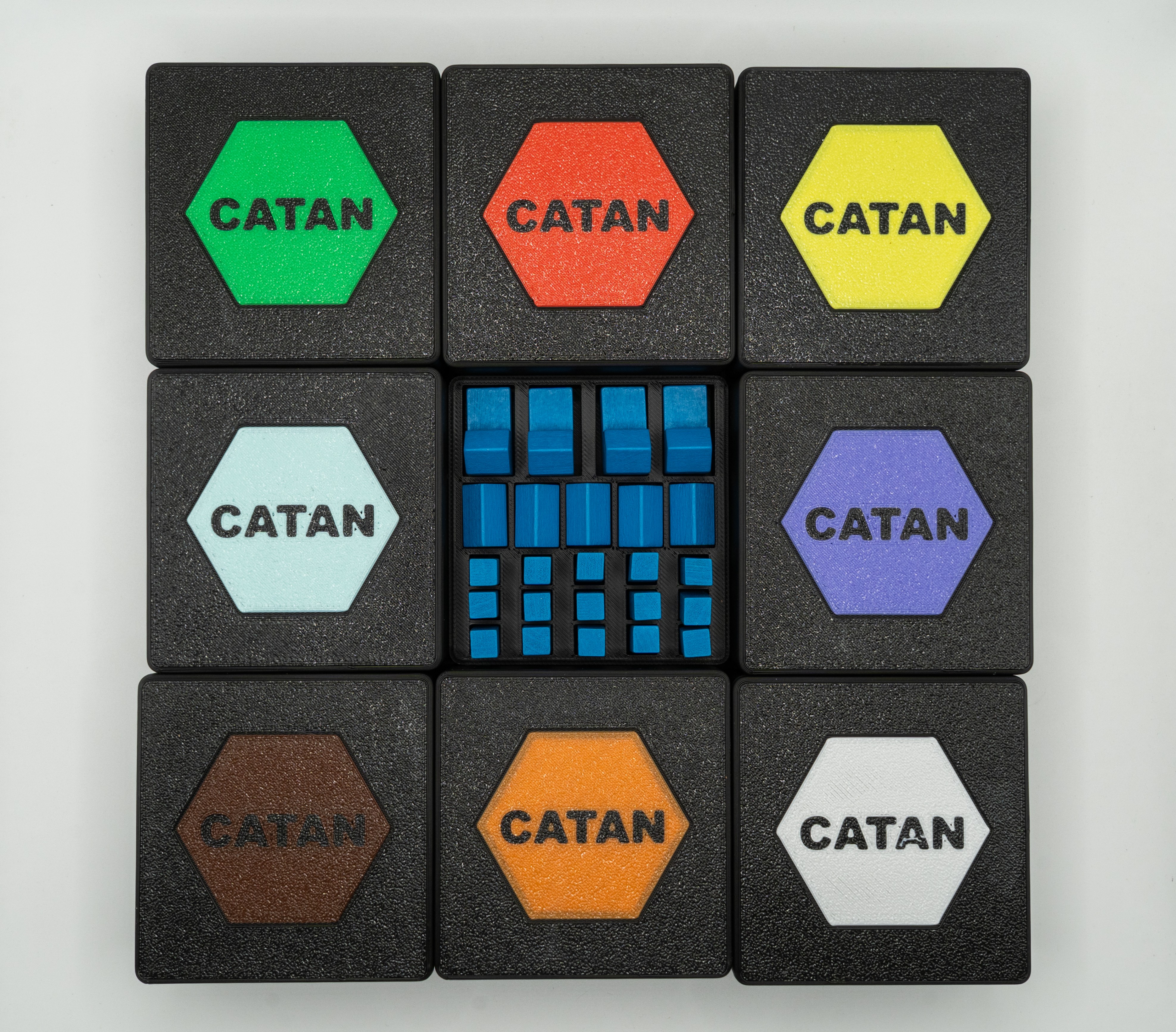 Catan Player Piece Organizers & Essentials Box