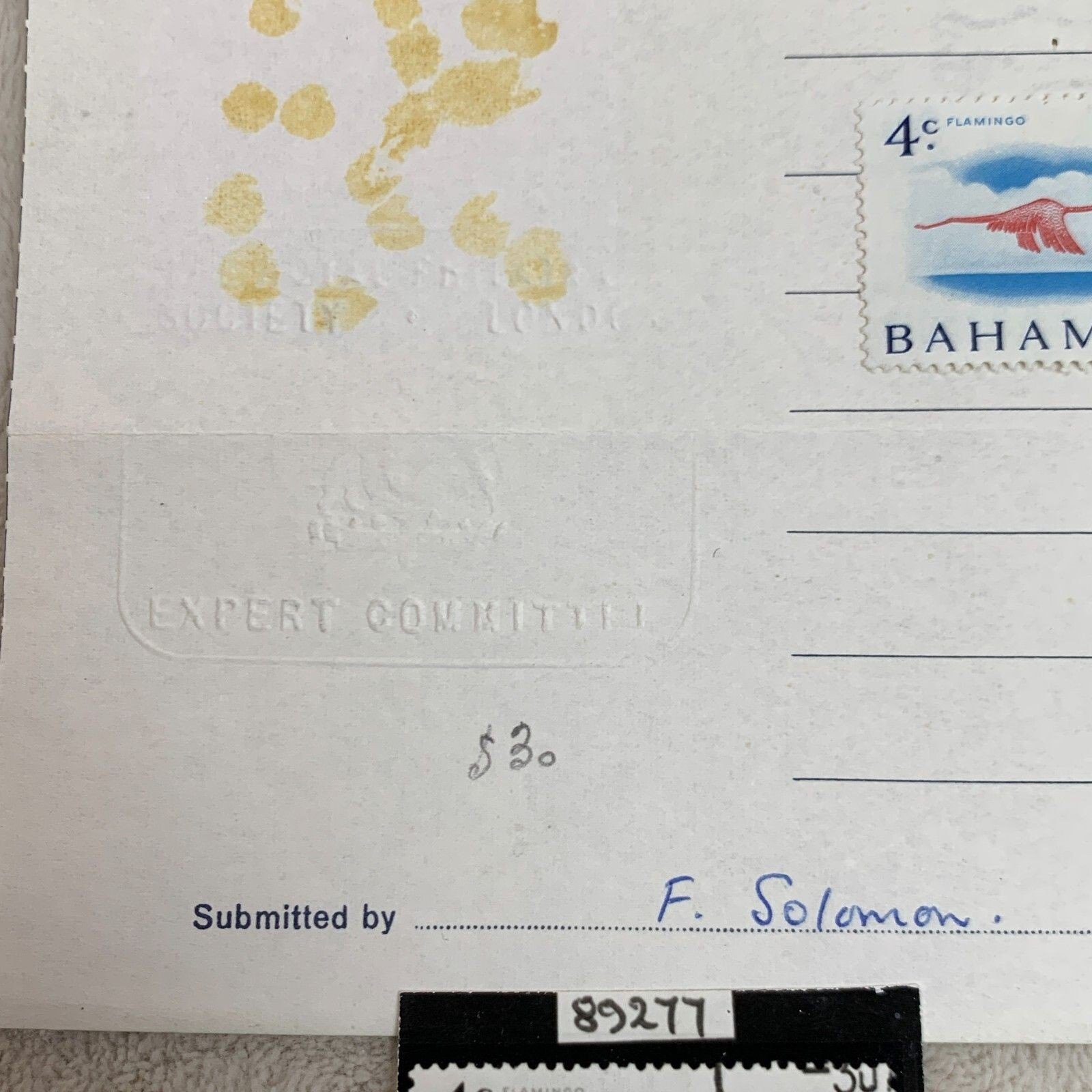 Bahamas 1967 SG #298a 4c Red Light Blue White Paper TRPCL Cert - photo 5