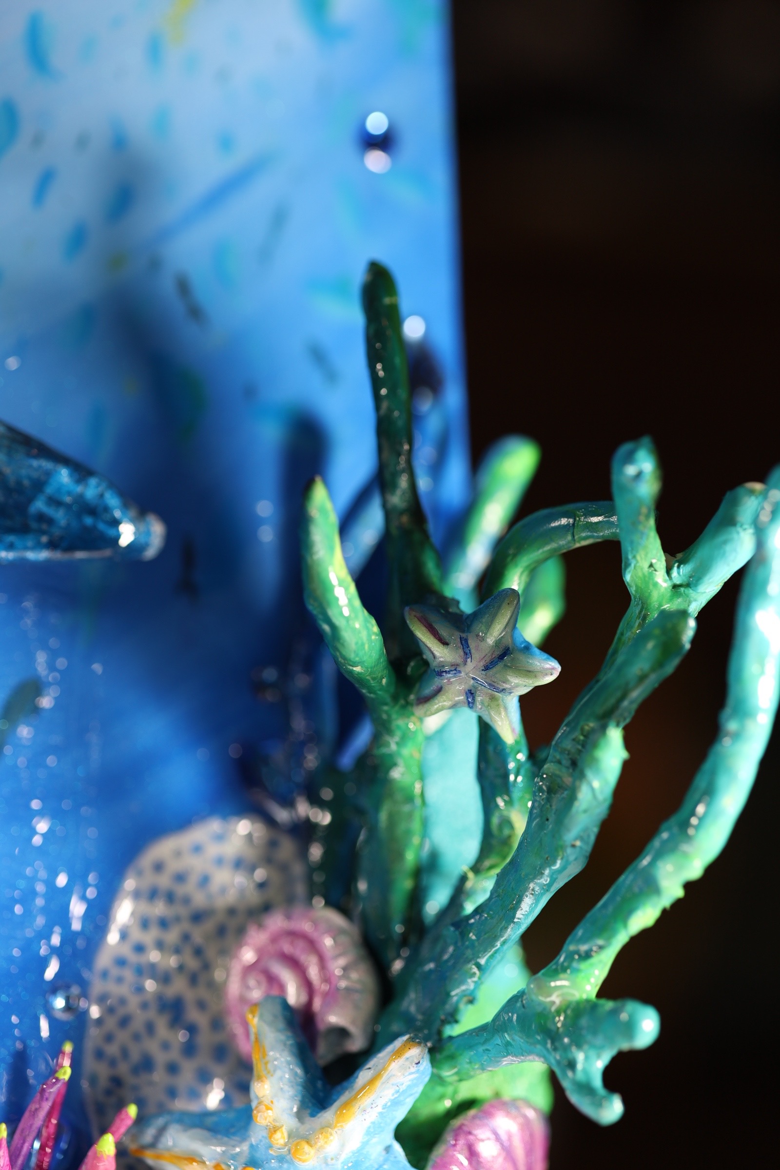 Original textured ocean painting — marine life 3D-style artwork - photo 4