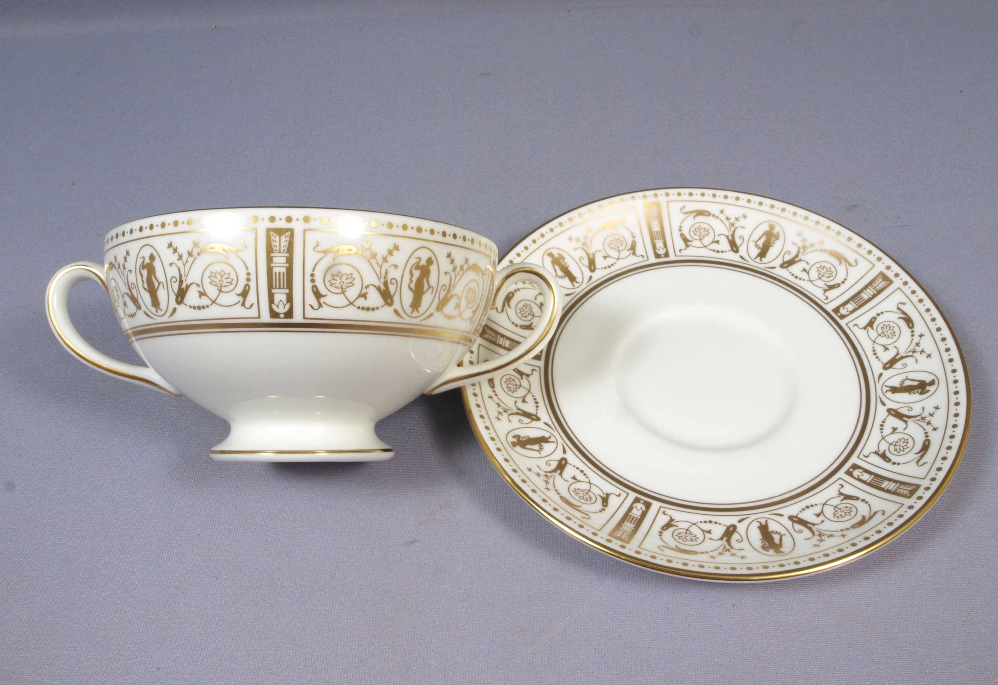 Wedgwood GOLD GRECIAN Salad Bread Plate Bowl England Dinner SET - photo 4