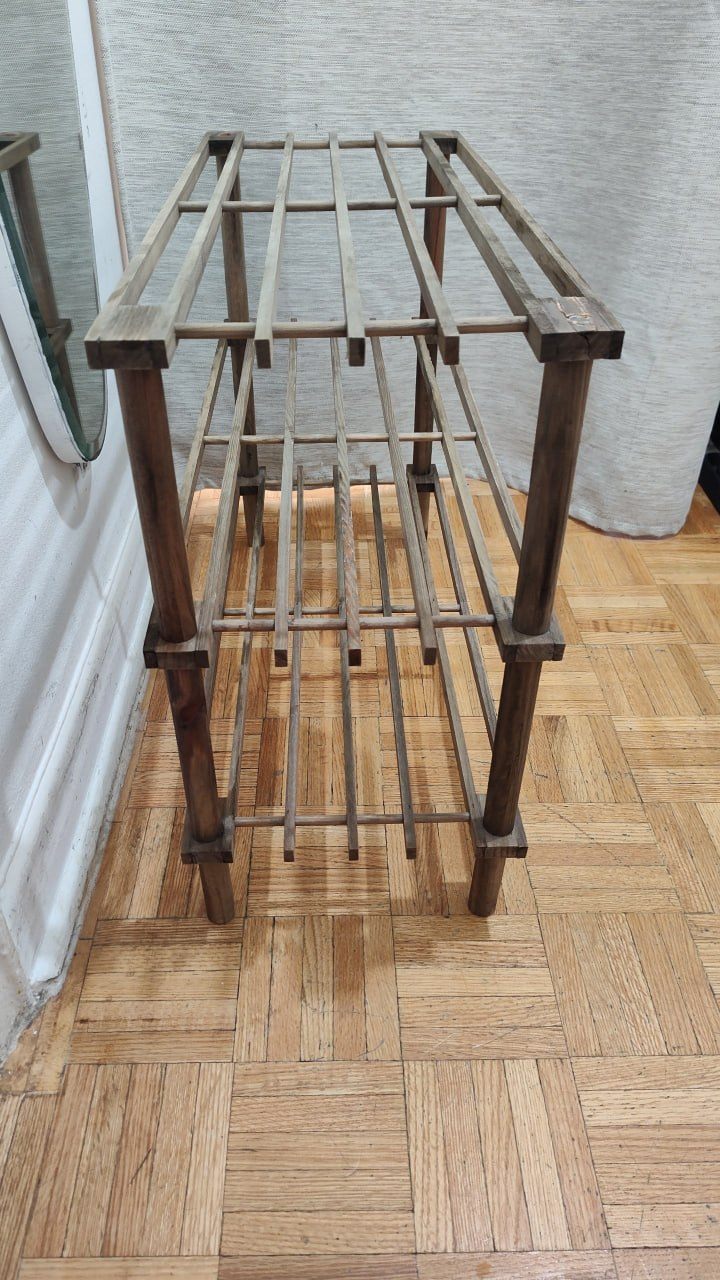 Wooden Shoe Rack / 3-Tier Storage Shelf (25" x 10" x 19") - photo 4