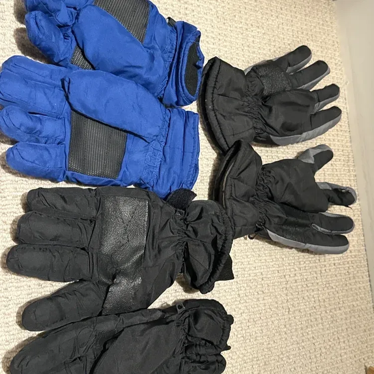 Pair of Blue and Black Ski Gloves
