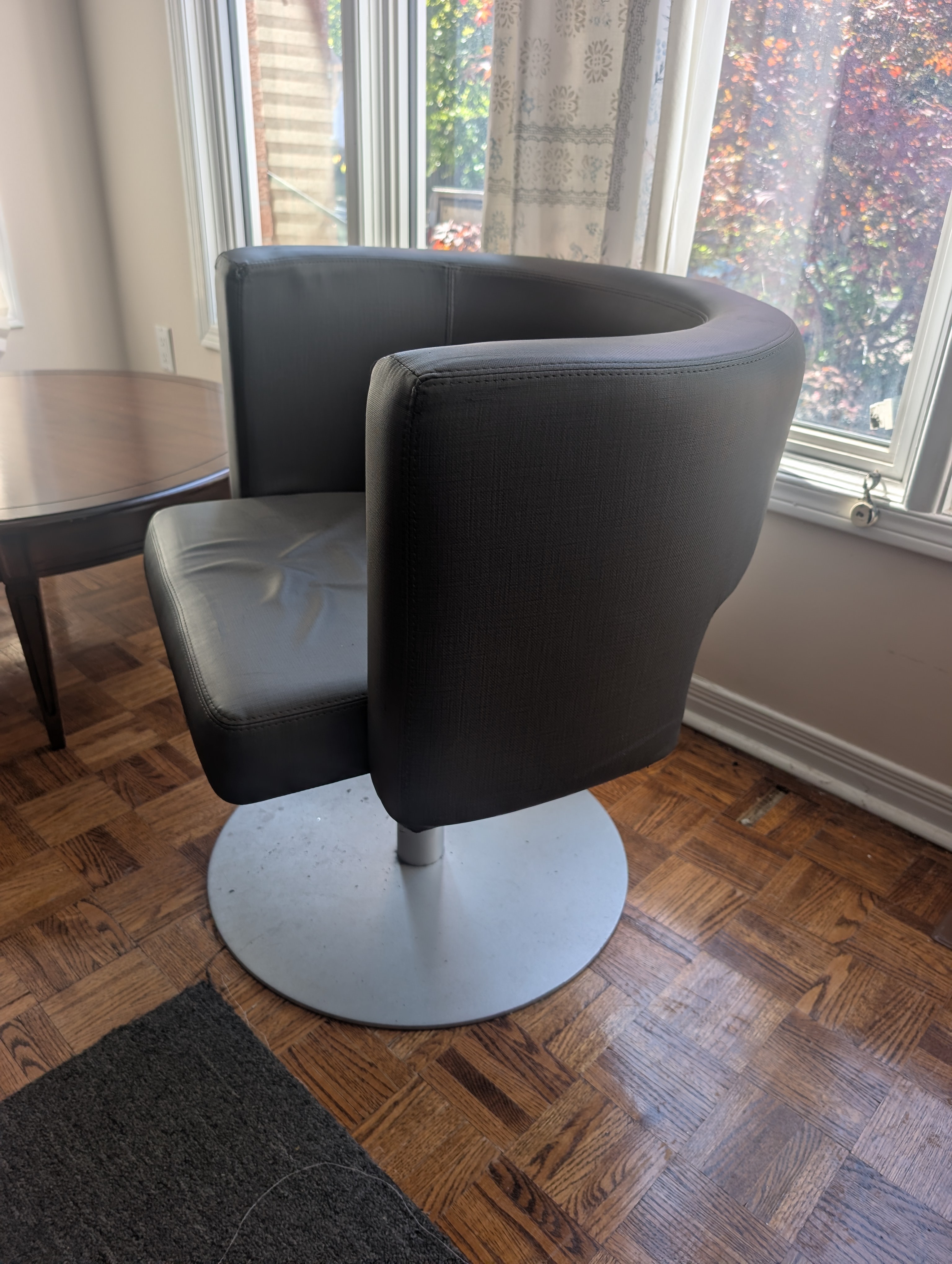Modern Grey Swivel Accent Chair