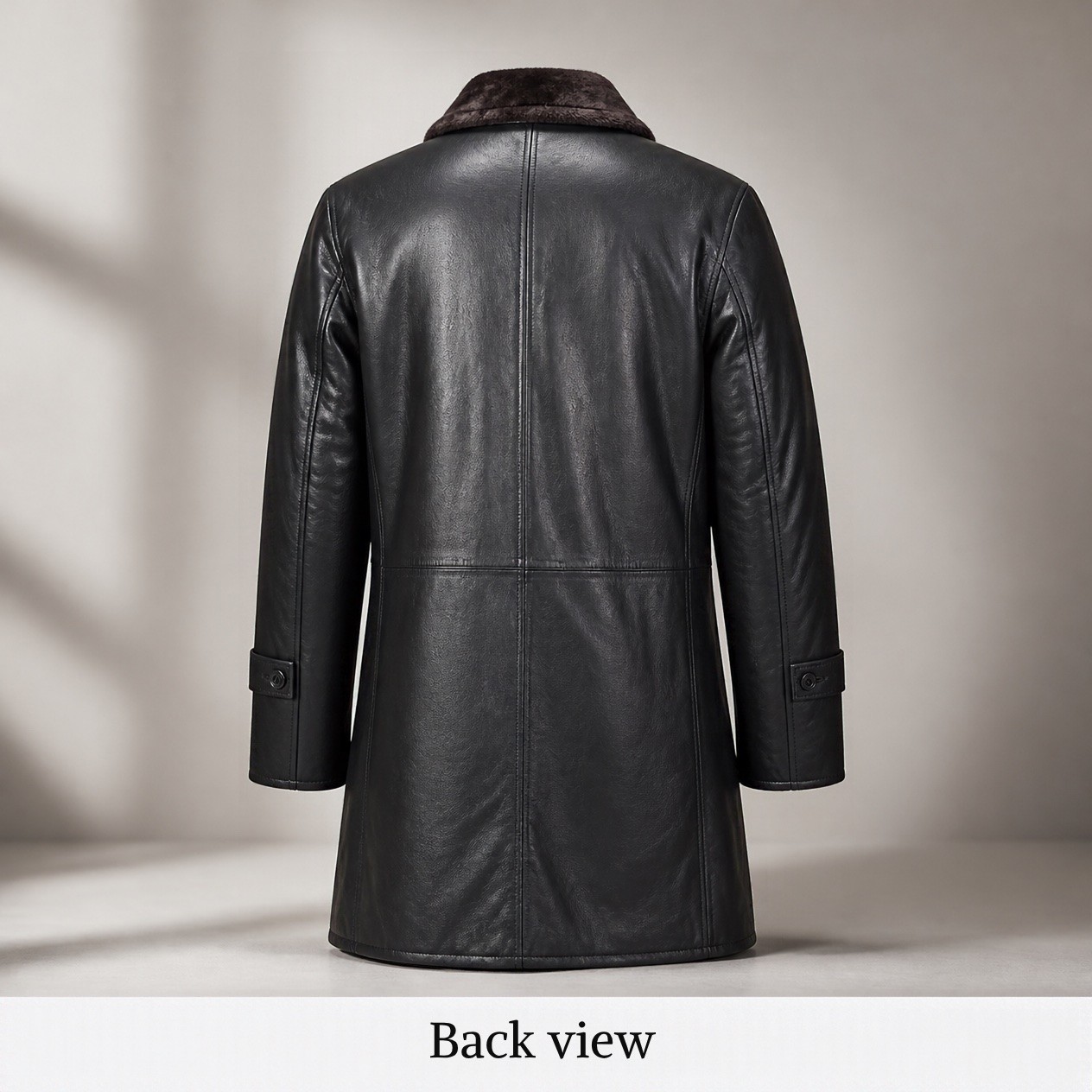 JKT-023 — Men's fur-lined leather coat — brand new, size M - photo 3
