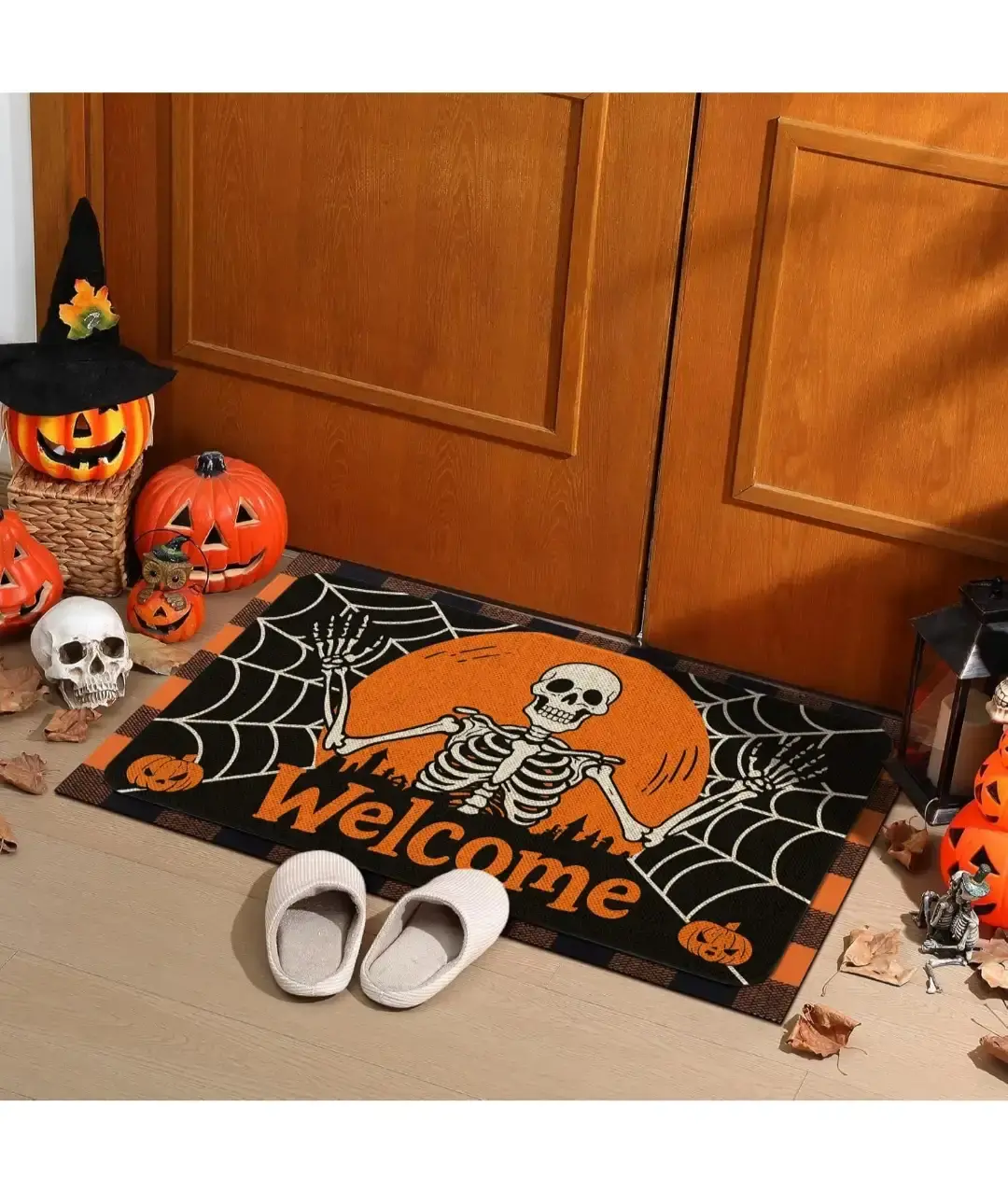 Kuyuayee Halloween Skeleton Welcome Door Mat - photo 5