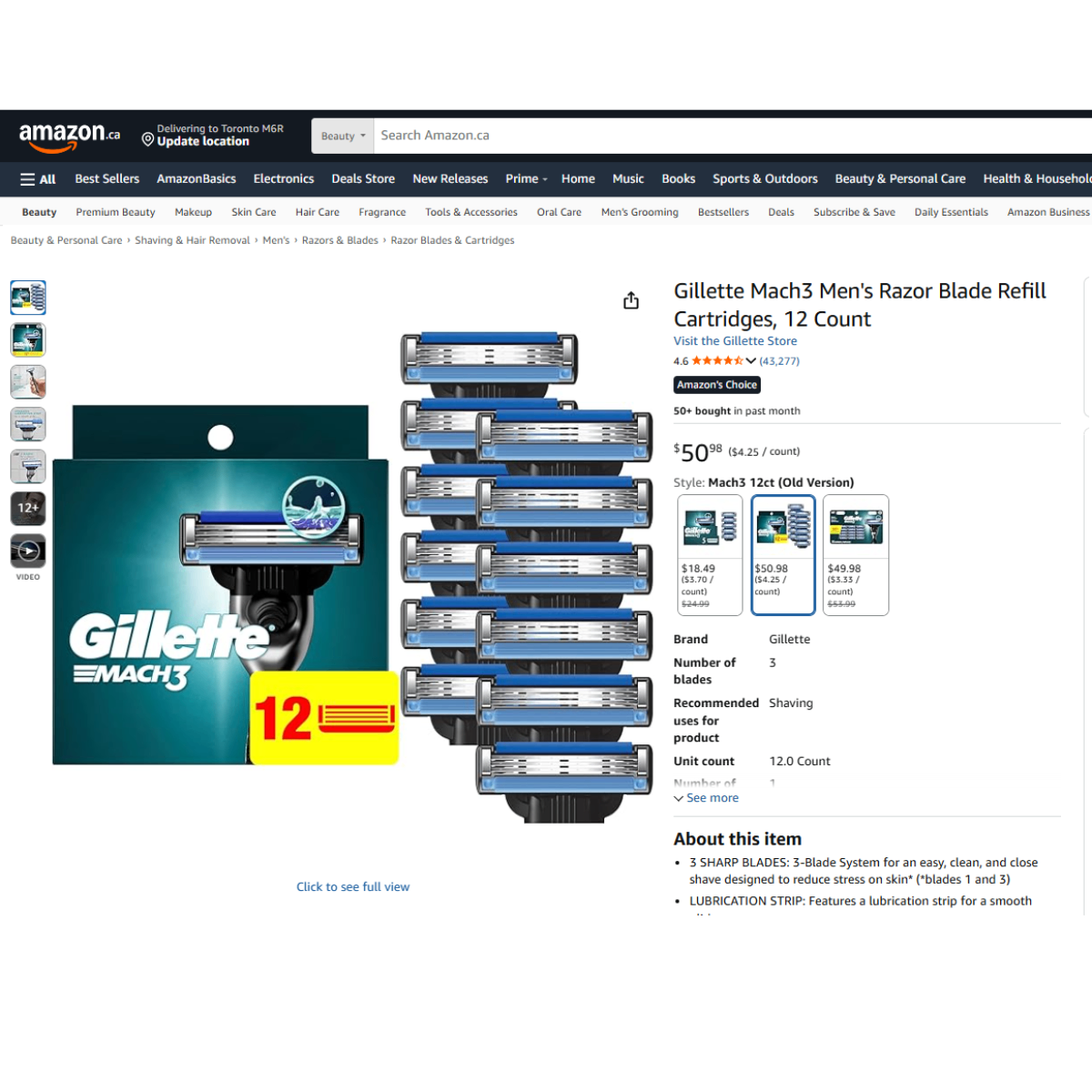 Store Price $56-12 Gillette Mach3 Razor Blade - photo 2