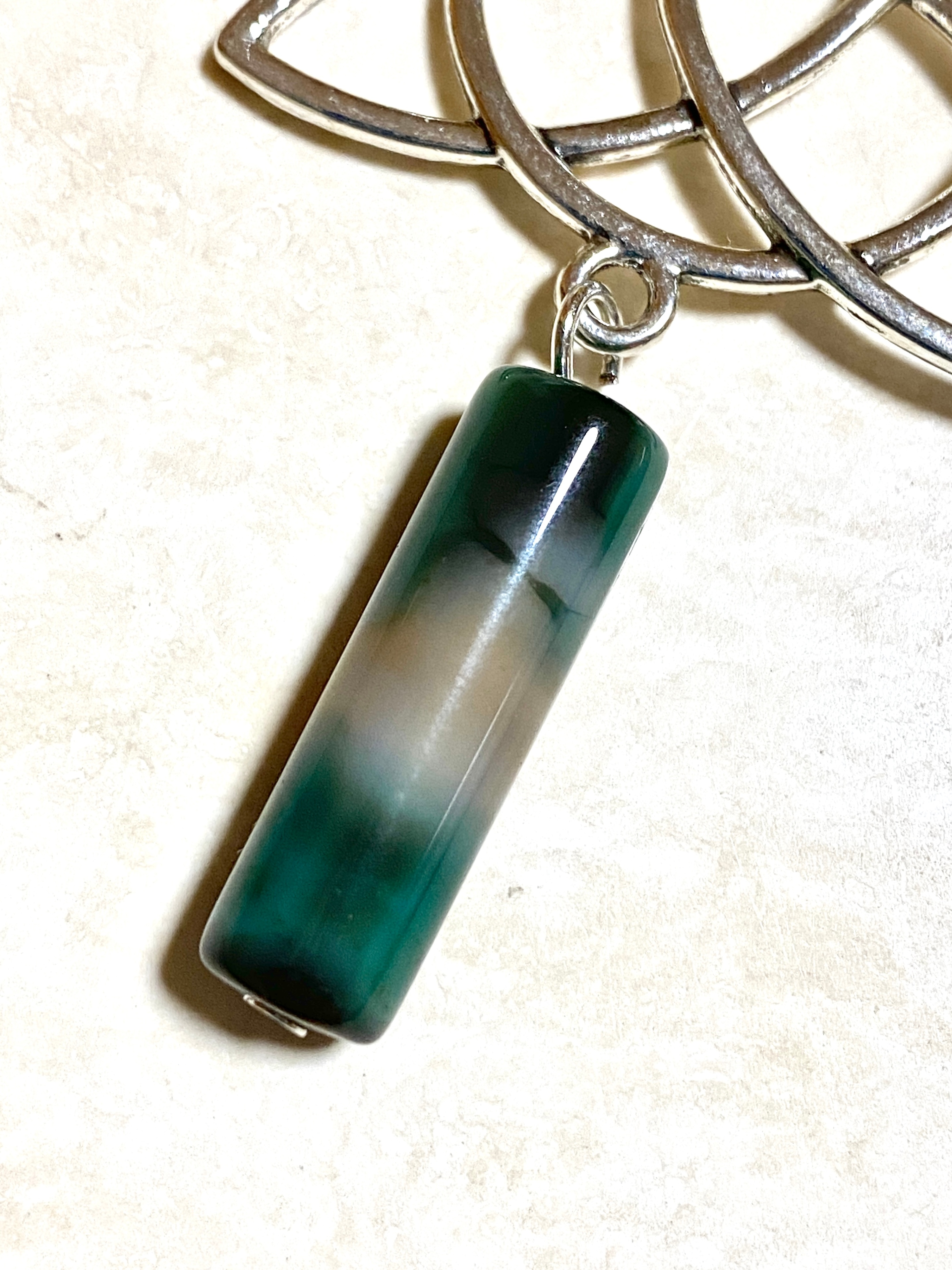 Multi-colored Dyed Agate Celtic Trinity Earrings, 925 Hooks - photo 3