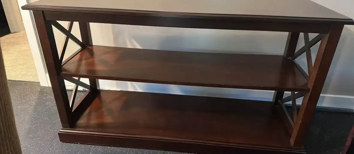 Console Table — Dark Wood, Farmhouse X-Brace, 55" - photo 2