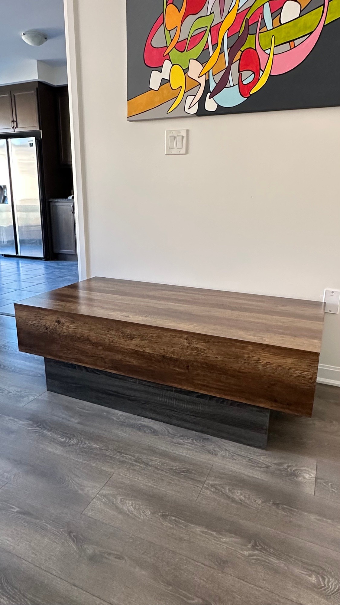 Two-Tone Rectangle Coffee Table — Rustic Brown & Grey, Open Box - photo 4