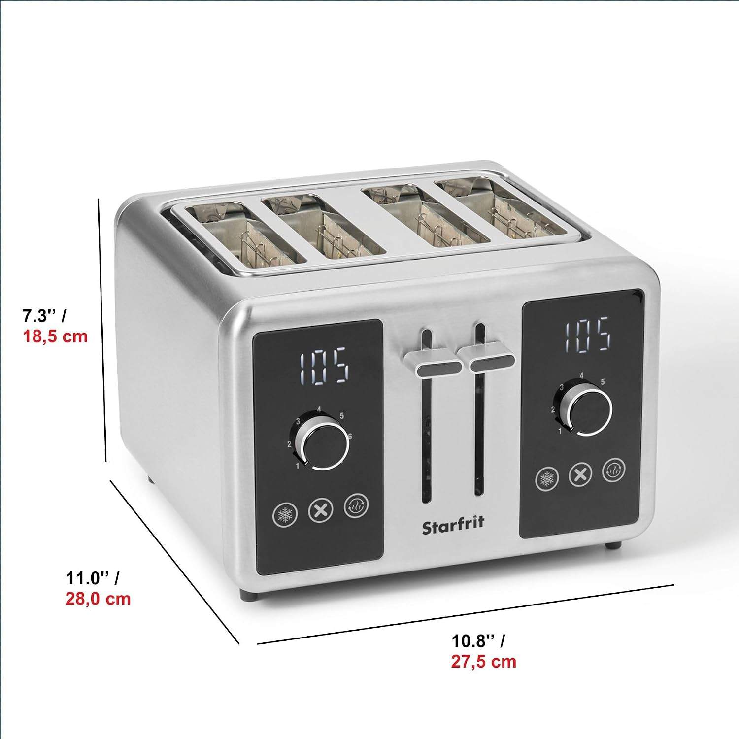 Starfrit 4-Slice Toaster, Digital Countdown, 7 Settings - photo 3