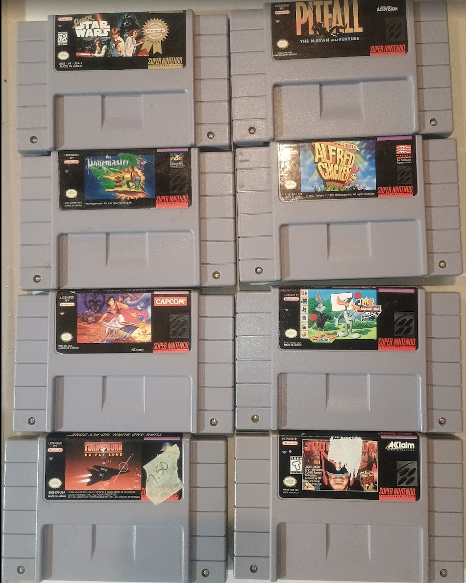 SNES Game Bundle – 7 Games incl. Aladdin & Super Star War