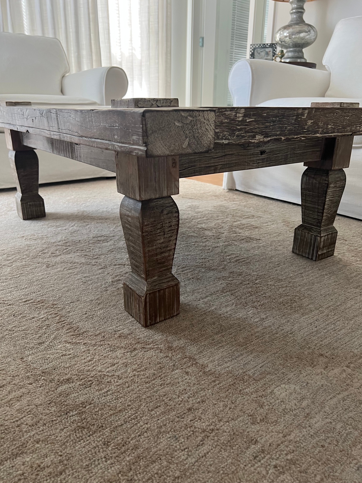 Large Pottery Barn Solid Wood Coffee Table - photo 4