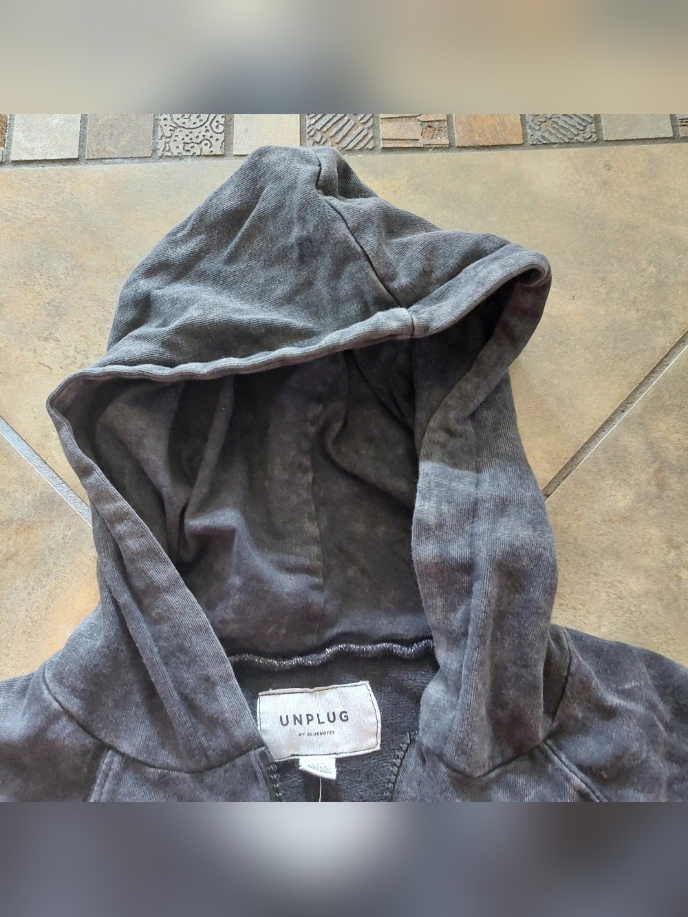 Unplug Gray Zip Up Butterfly Hoodie Womens S NWT - photo 4
