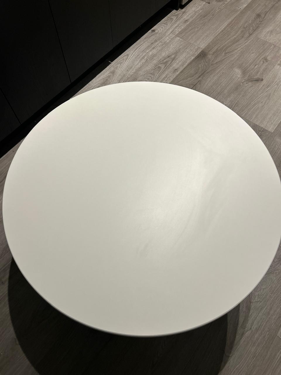 IKEA Round White Table with Silver Metal Base – Must Go Tomorrow - photo 2
