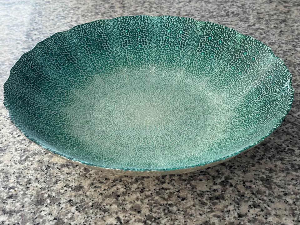 Textured Teal Glass Bowl - photo 2