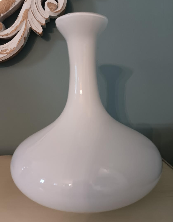 Vintage 80s Hans Jurgen Richartz signed white art glass vase - photo 4