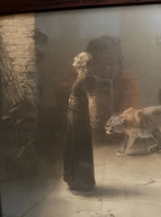 Antique Late 19th-Century Framed Print –Daniel in the Lions’ Den - photo 3