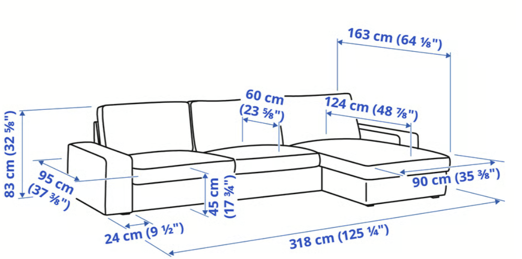 IKEA KIVIK Reversible Grey Sectional Sofa - photo 2