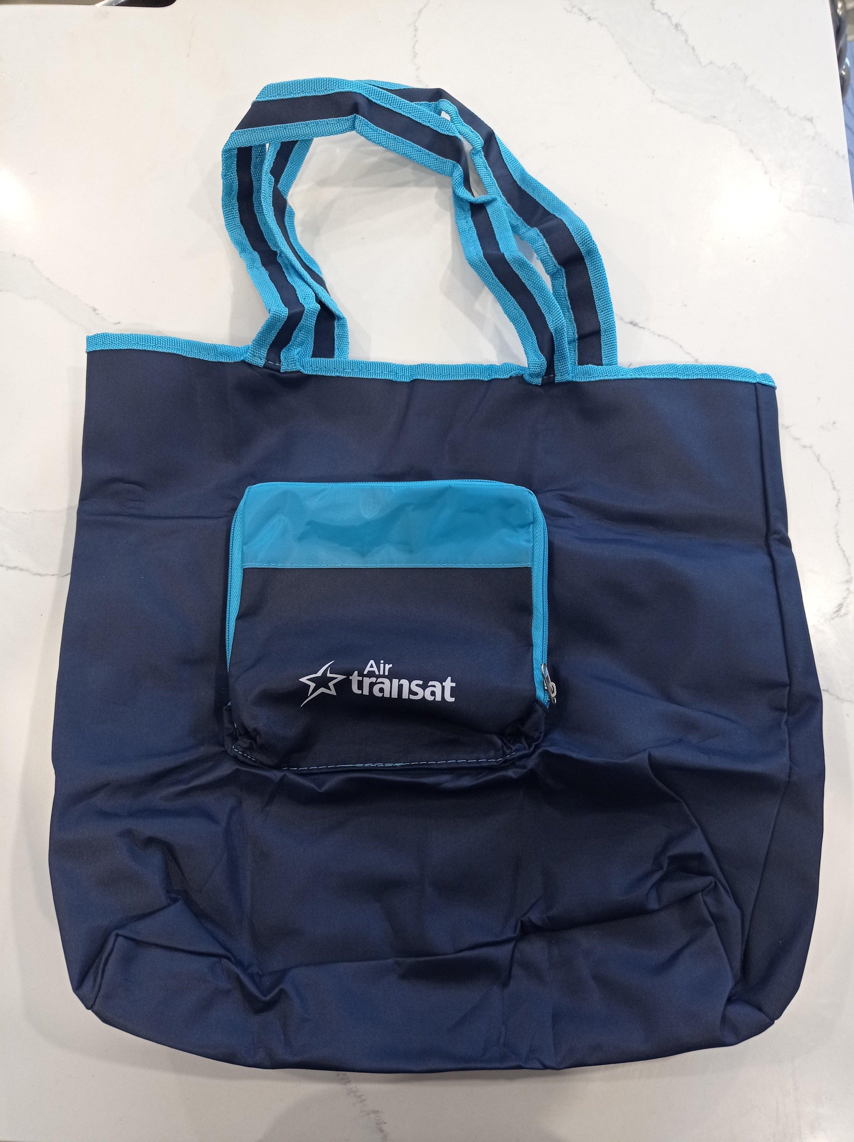 Brand New Air Transat Foldable Tote Bag with Zip Pouch