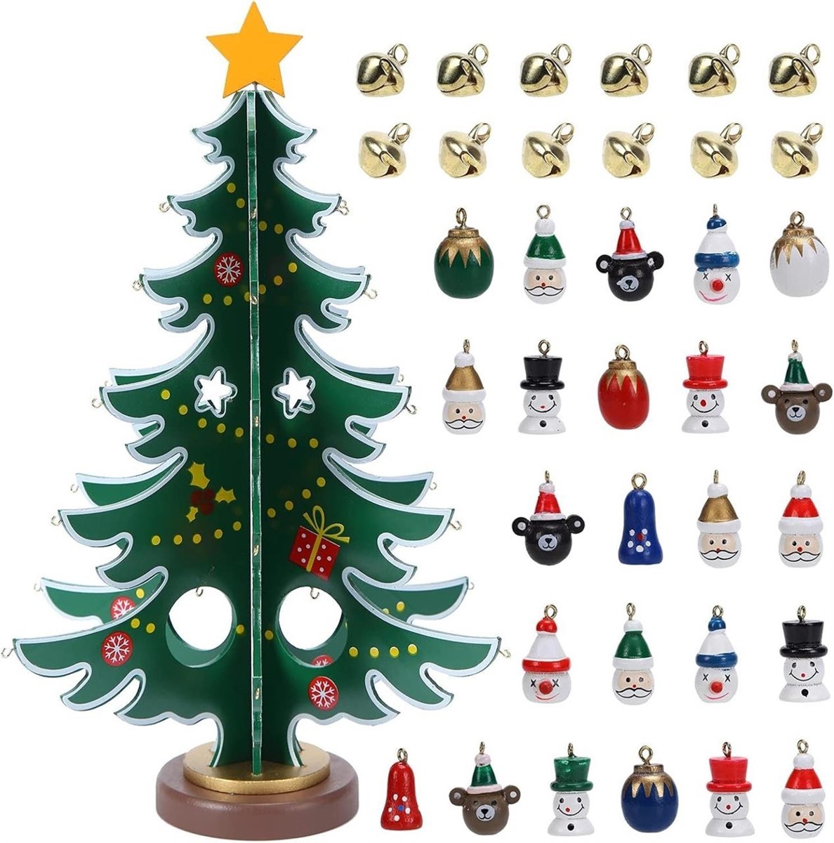 Advent Calendar: mini tabletop wooden Christmas tree set - photo 5