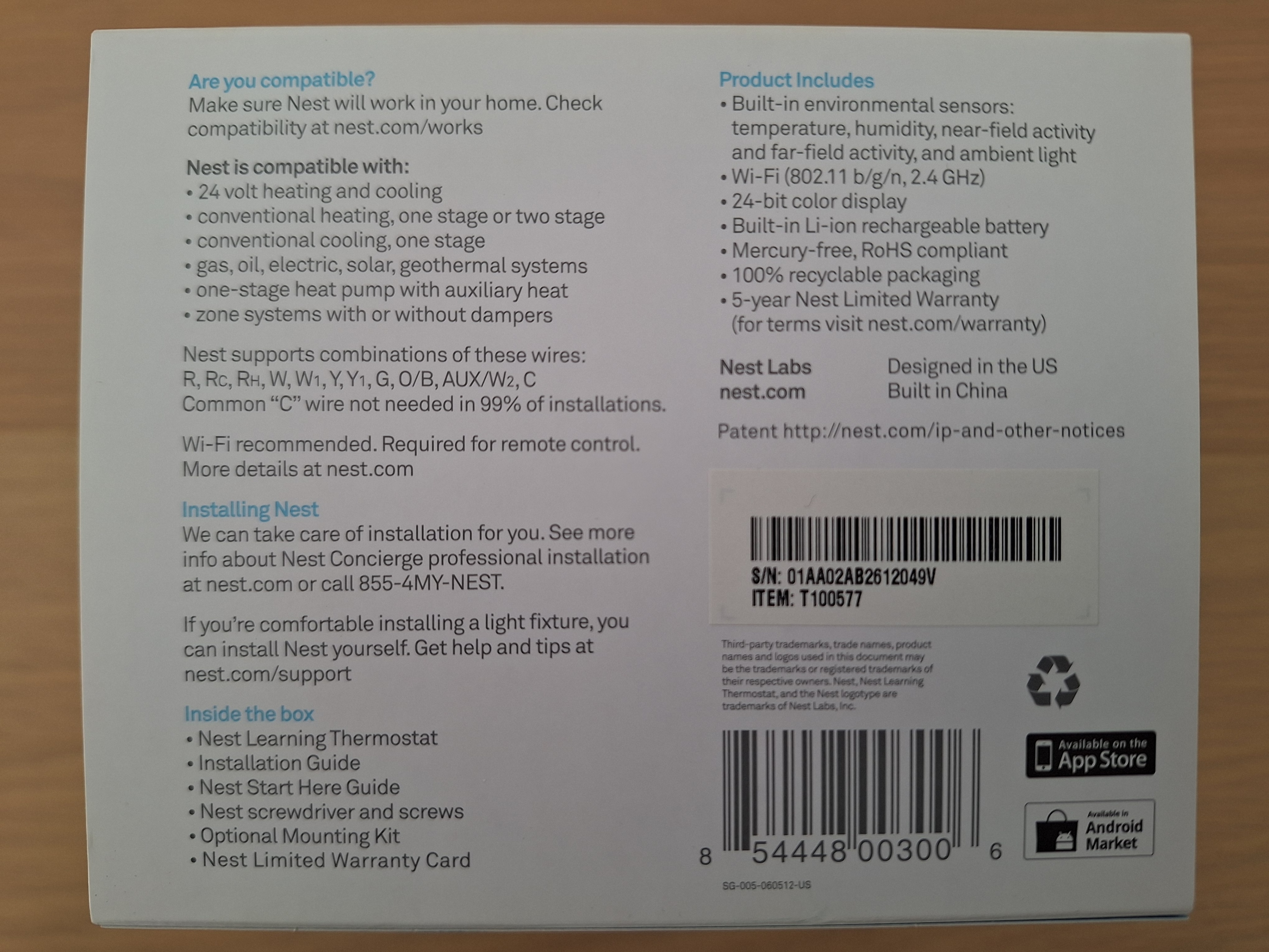 Nest Learning Thermostat, 1st Gen, complete w/ box - photo 4