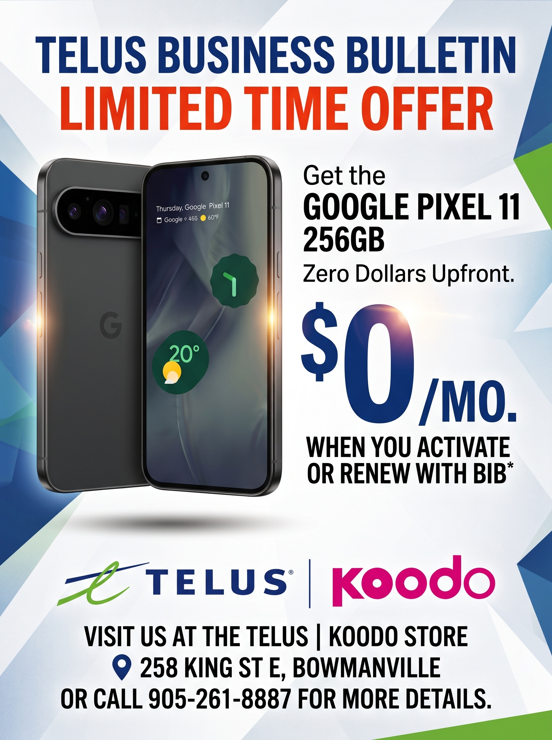 LIMITED OFFER -GOOGLE PIXEL 11 256GB FOR $0/MO