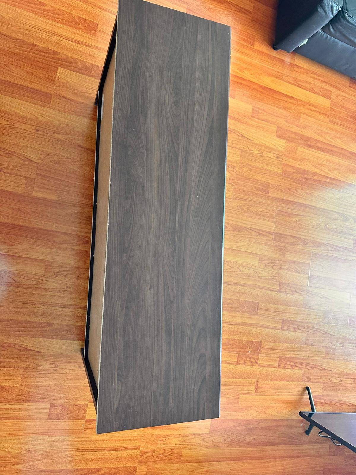 Dark Brown Media Console Table - photo 2
