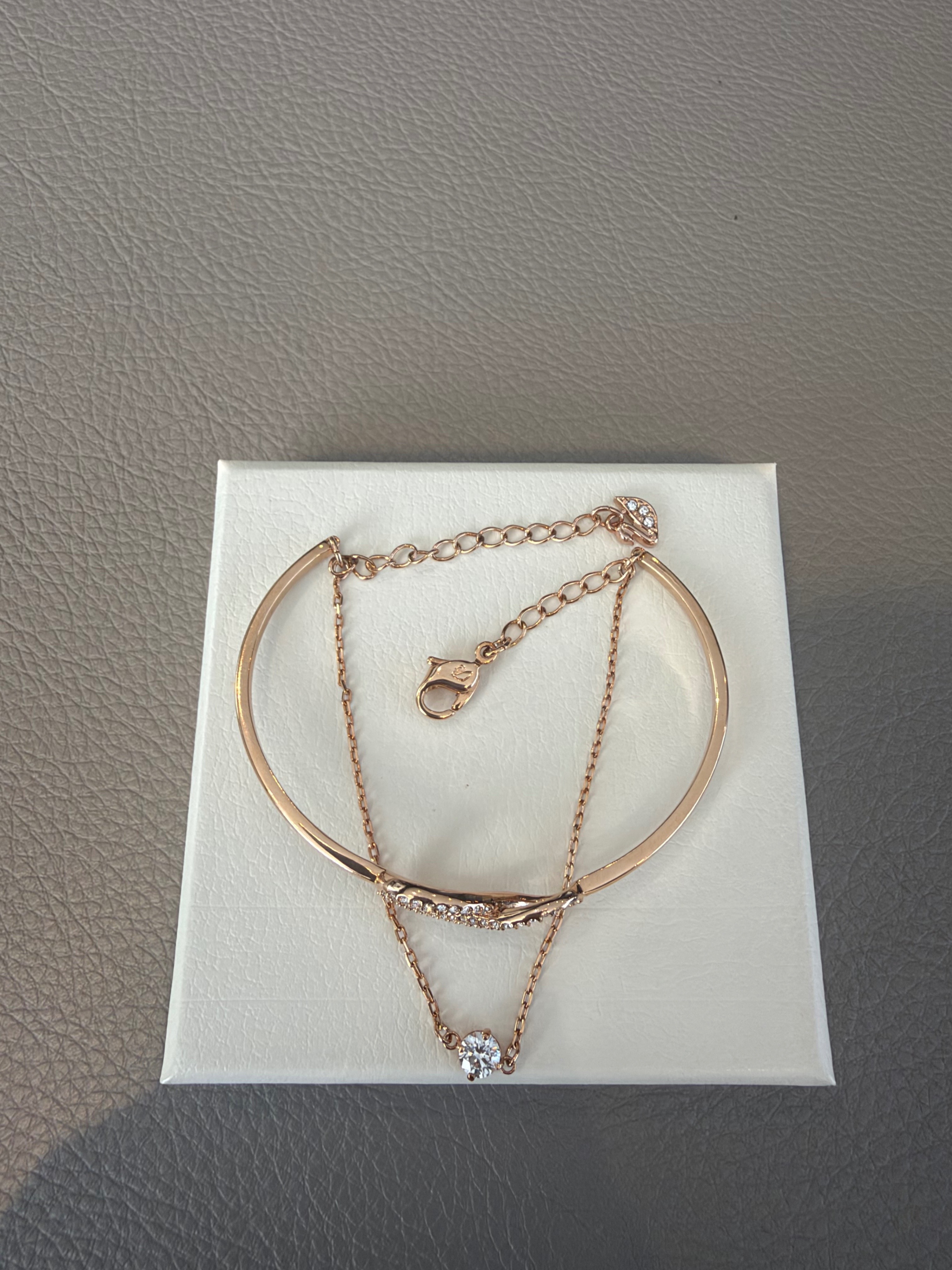Swarovski Infinity Bangle Bracelet, Rose Gold Tone - photo 4