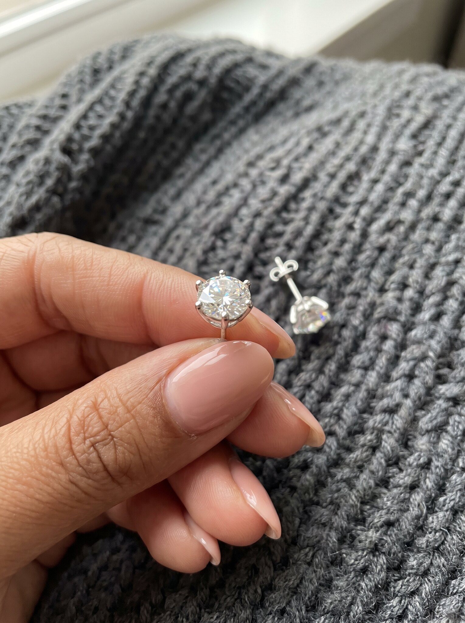 moissanite stud earrings 2ct total, gra cert - photo 2