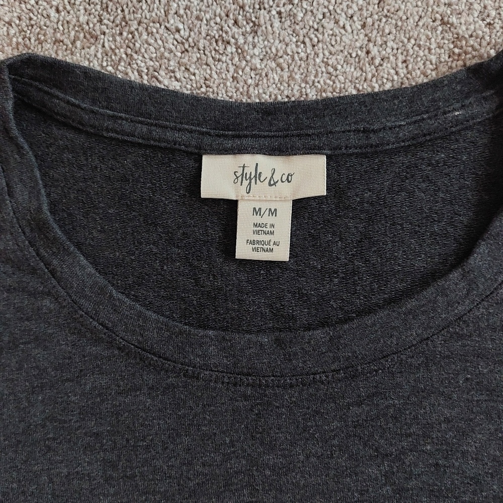 Style & Co. Dark Gray Long Sleeve Top Size M NWT Stretchy - photo 2