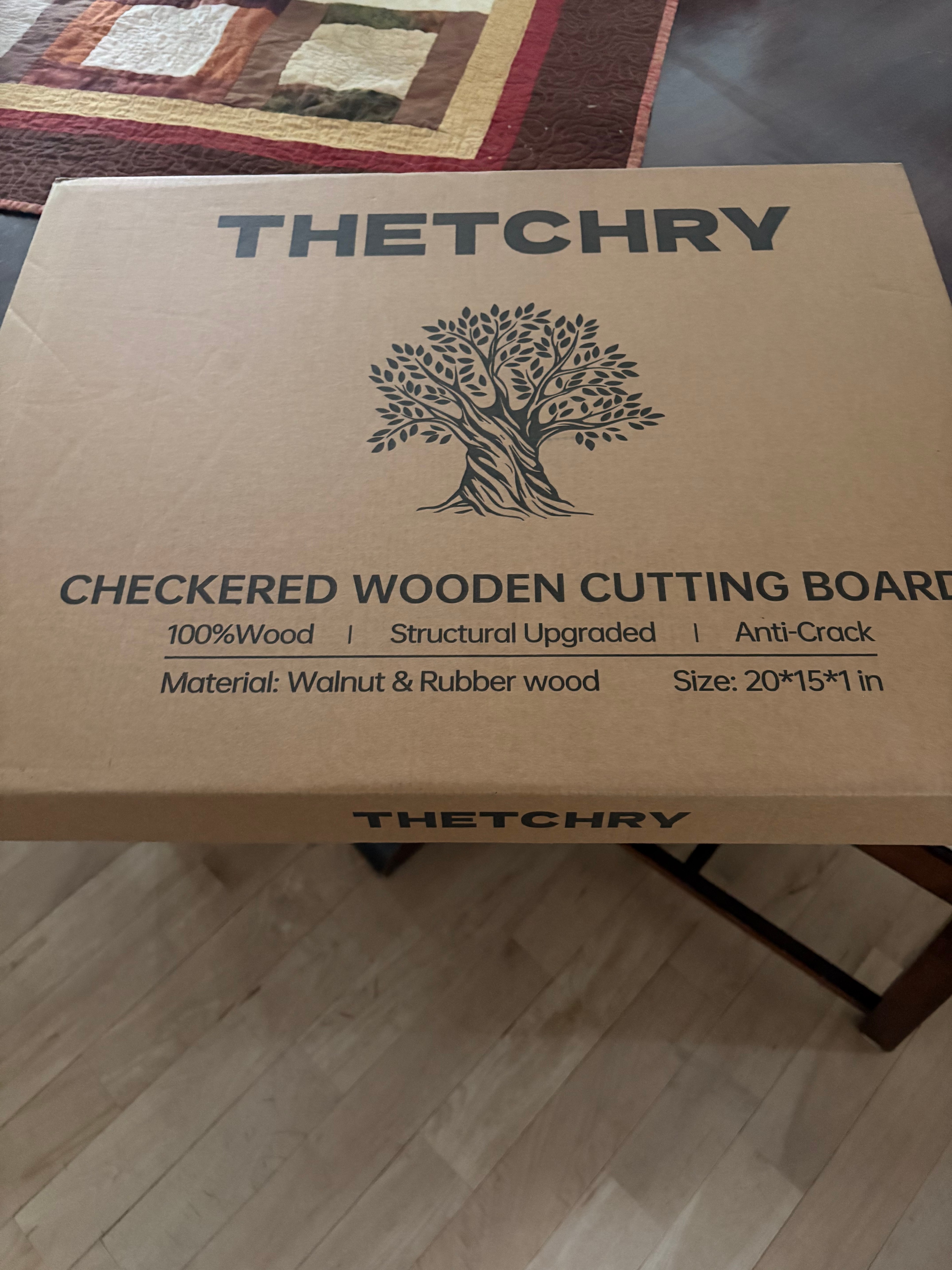 Walnut Checkered Wooden Chopping Board - photo 2