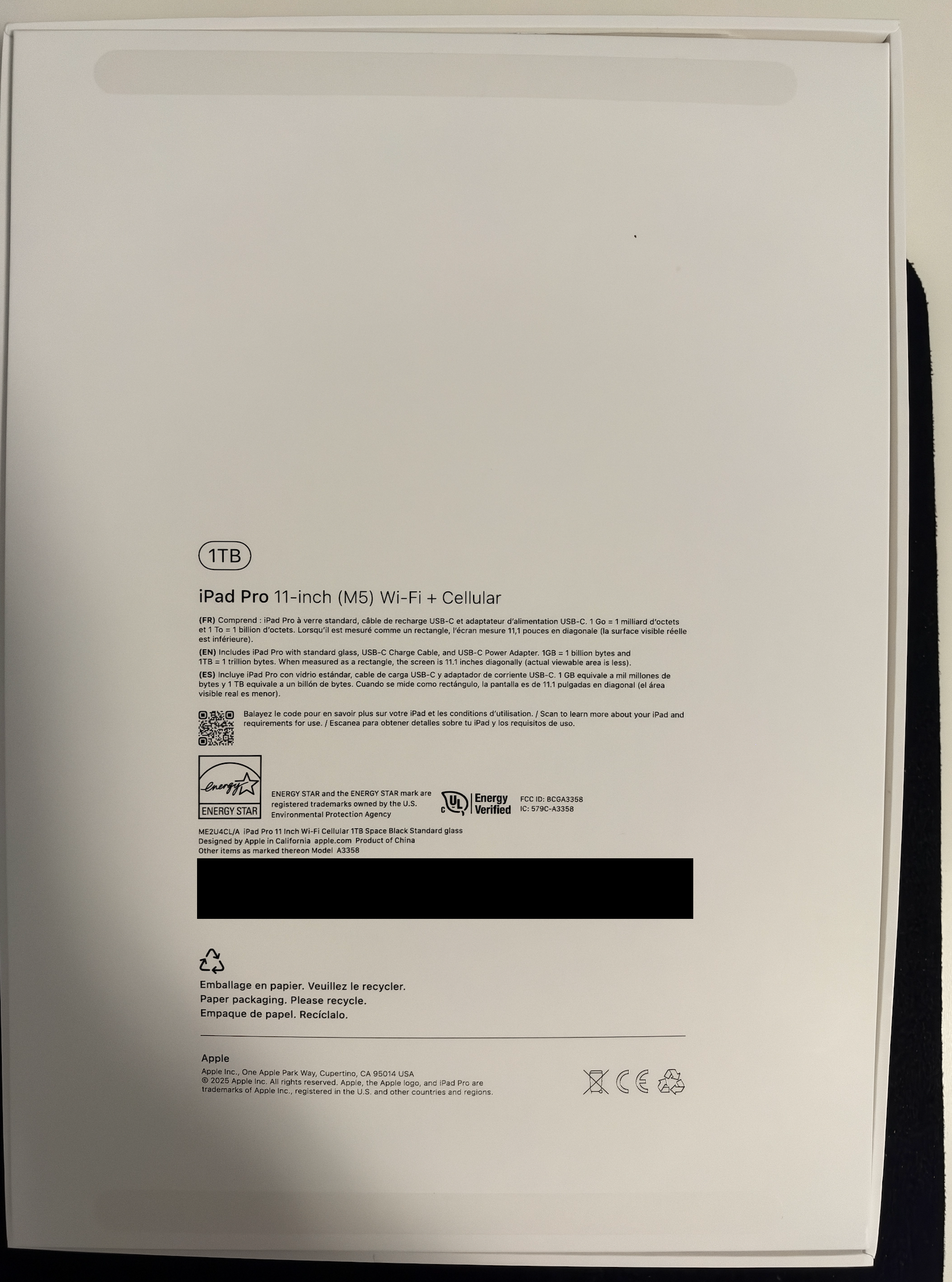 11" iPad Pro Wifi+Cellular 1TB with Standard Glass + Apple Care - photo 5