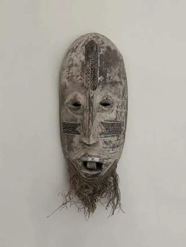 Tribal Mask Large 18 Inch Metal Plated Nails Beard - photo 2
