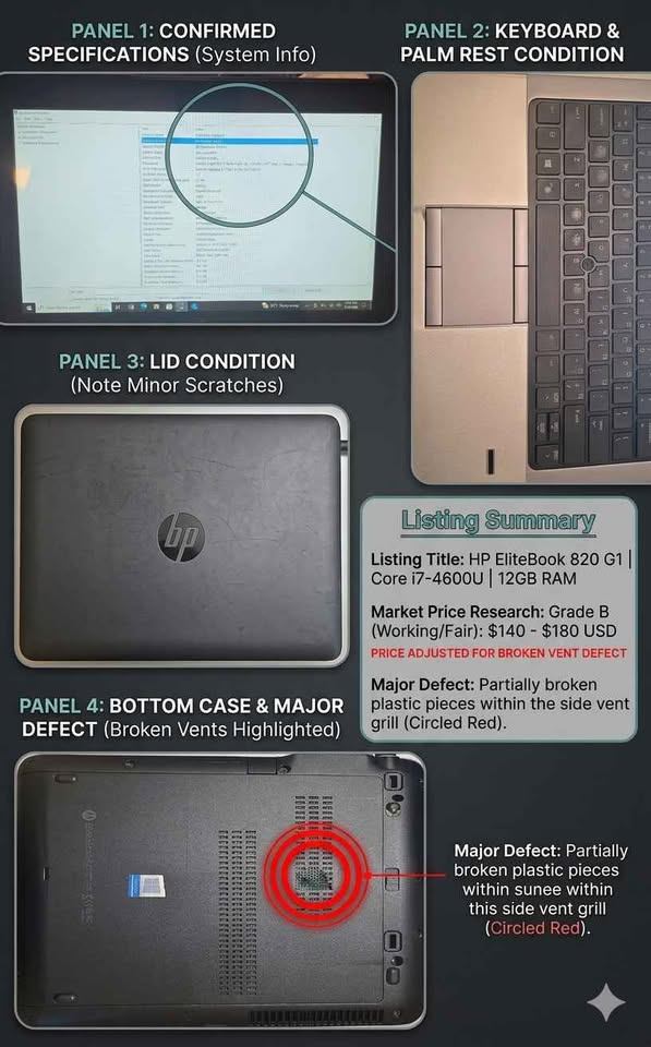 HP EliteBook 820 G1 Core i7-4600U 12GB RAM - photo 3