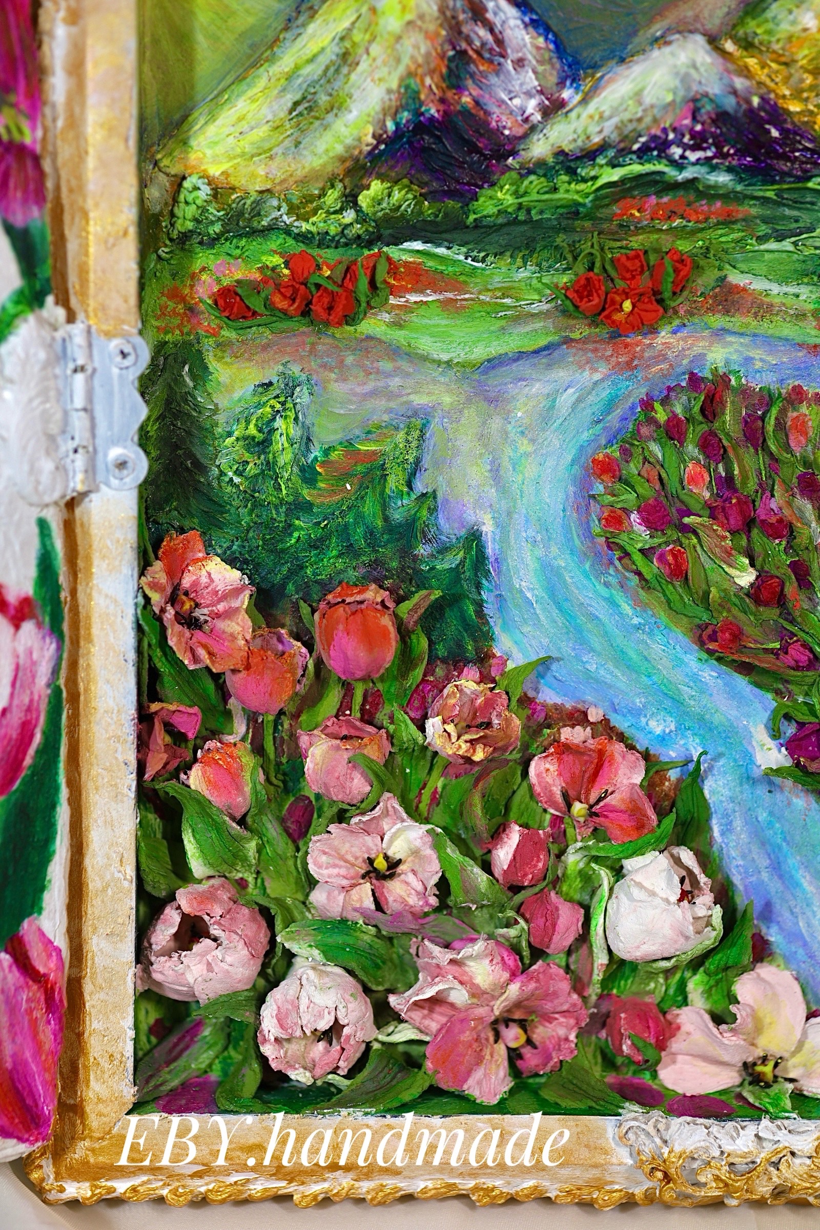 3D Tulip Flower Painting with Openable Window 🌷 - photo 3