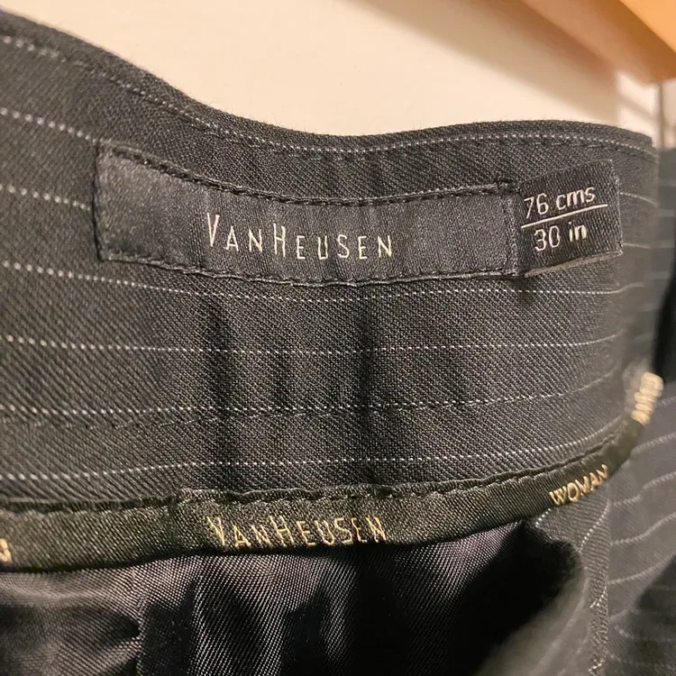 Van Heusen Black Pinstripe Pencil Skirt – New, Size 30 - photo 4