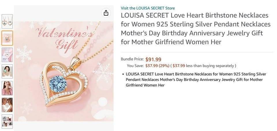 Silver 925 necklace, LOUISA SECRET Love Heart Necklaces