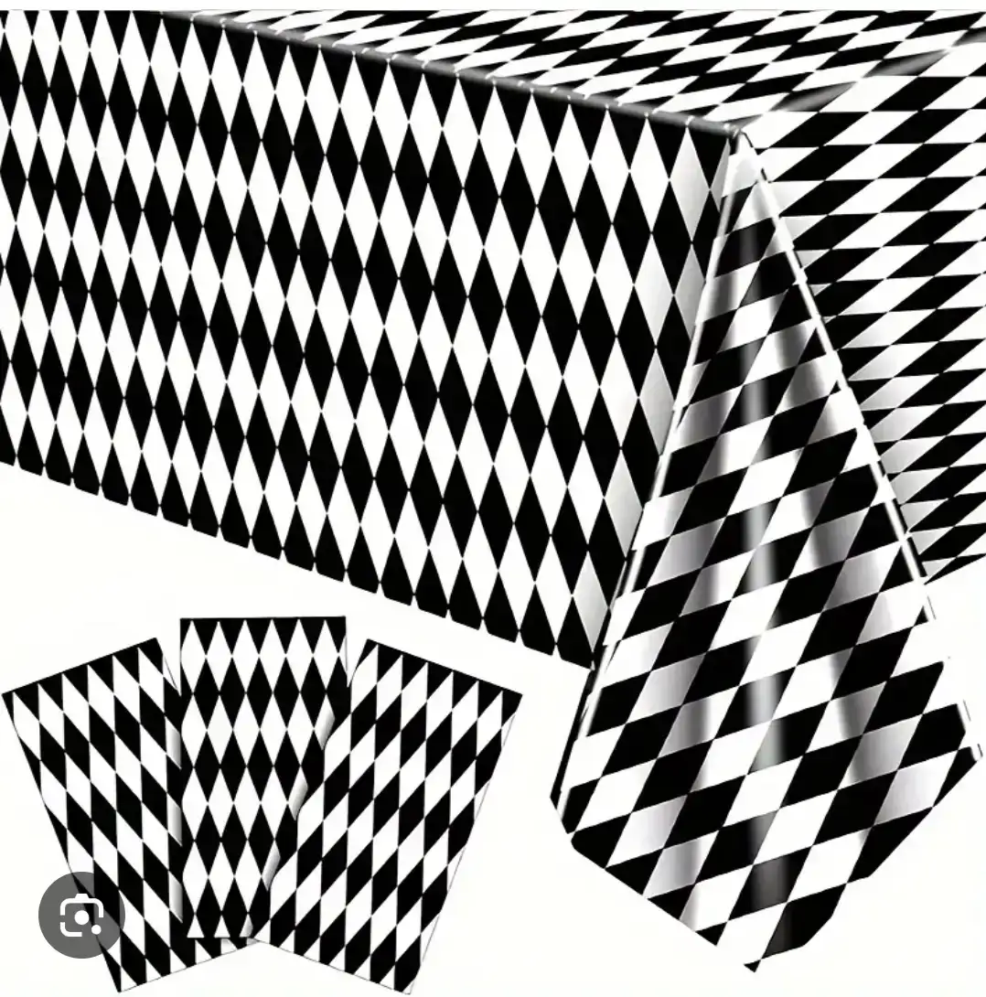 3 Pcs Harlequin Checkered Tablecloths