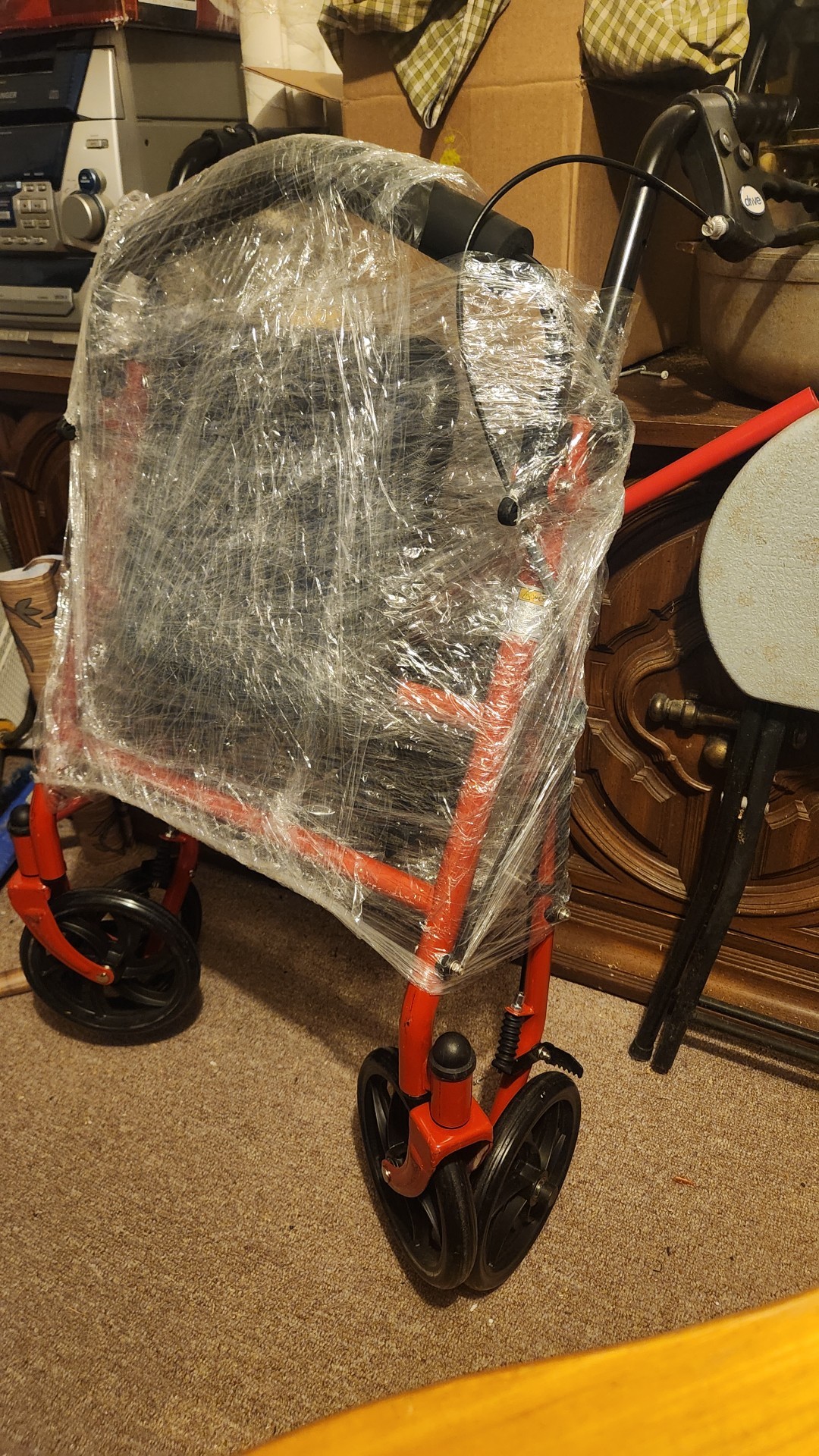 Drive Medical Adjustable Rollator - 6" Wheels, Red (Unused)