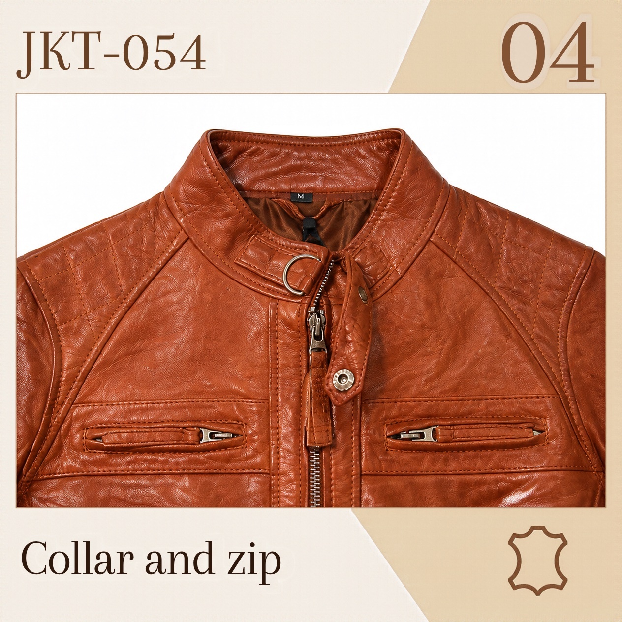 JKT-054 — Women's leather moto jacket — brand new, size M - photo 3
