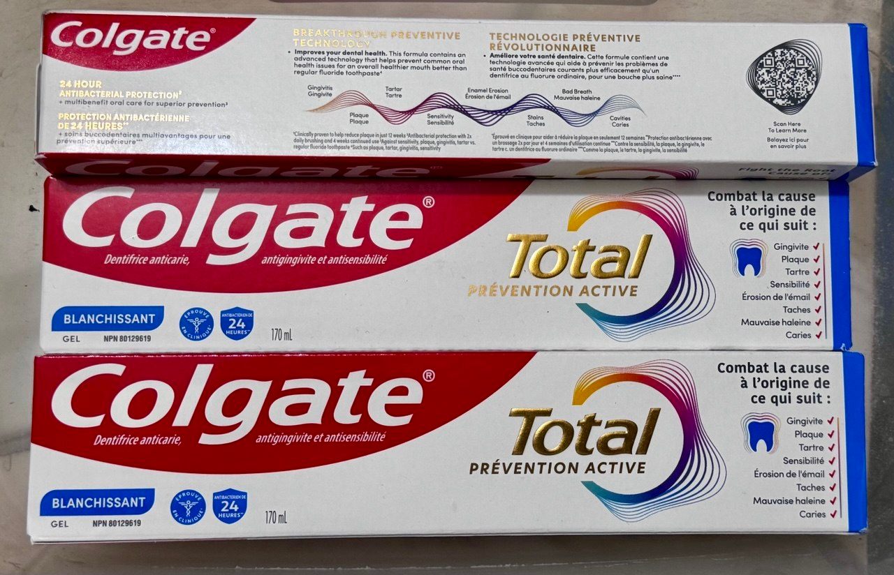 2x Colgate Total Prevention Active Whitening Toothpaste 170mL